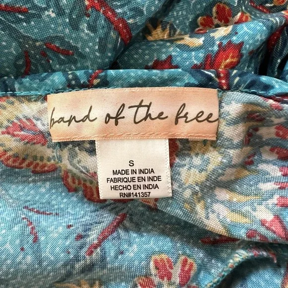 Band Of The Free Faux Wrap Maxi Dress Floral Boho‎ Peasant Romantic Cottagecore - Picture 10 of 12